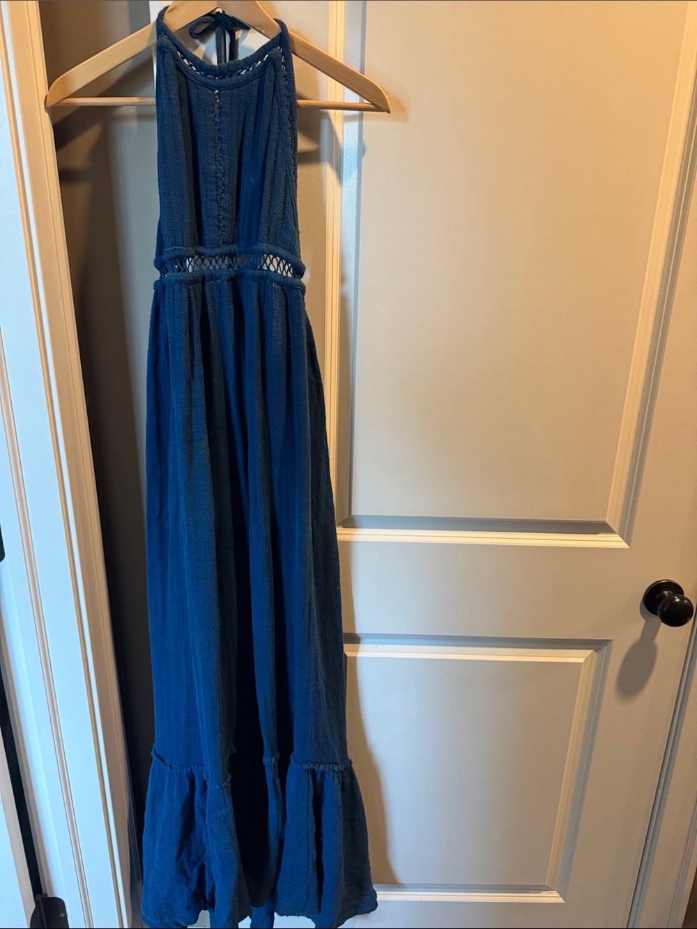 Blue Halter Maxi Dress